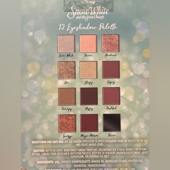 Disney Snow White Eyeshadow Palette 12 Shades Design & Mirror New - Picture 5 of 5